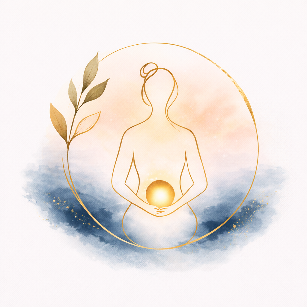 Abstrakte Illustration einer Frau – Zuhause im Körper
